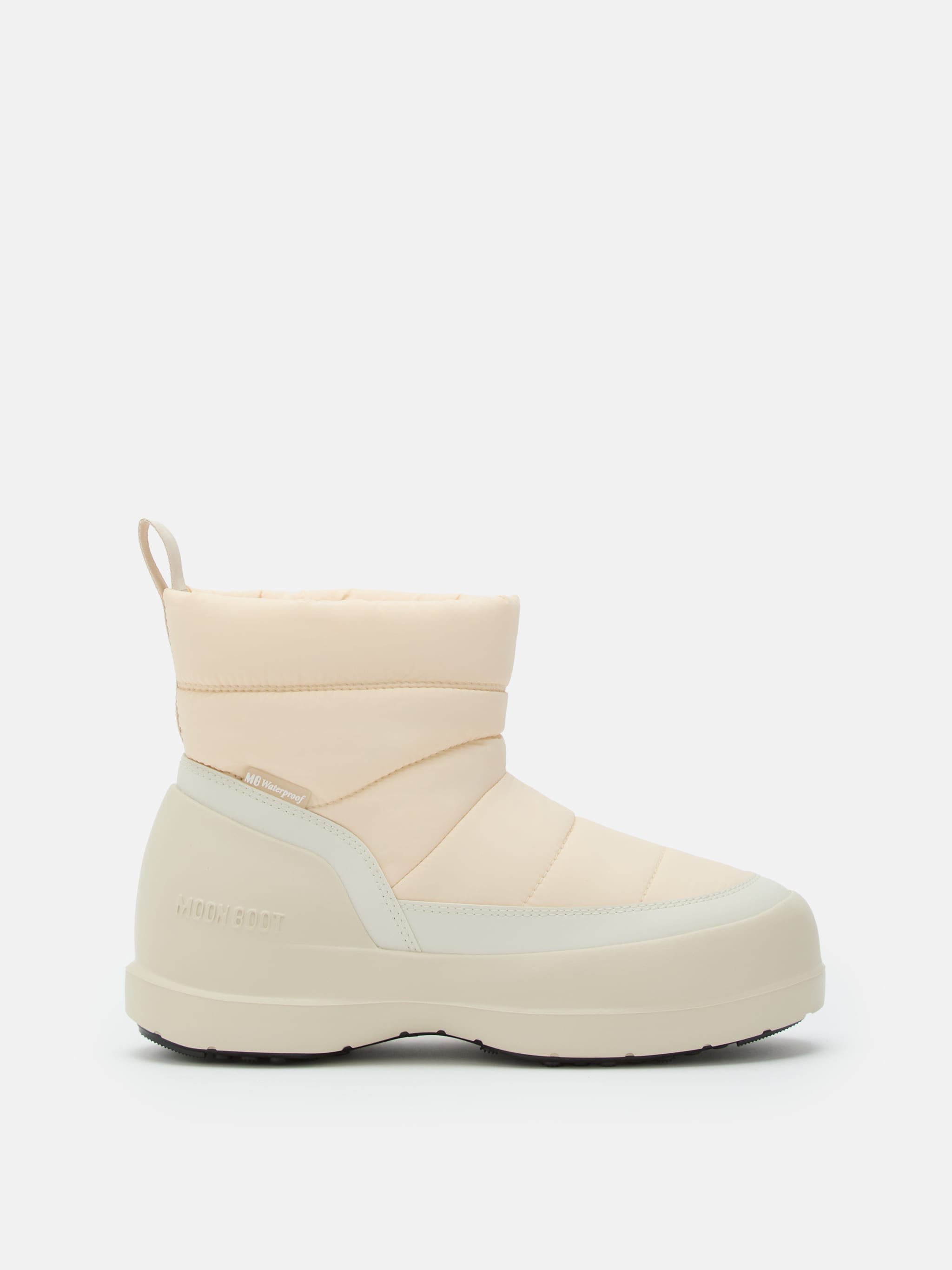 BOTAS MEZZALUNA PUFFY ACOLCHADAS CREMA