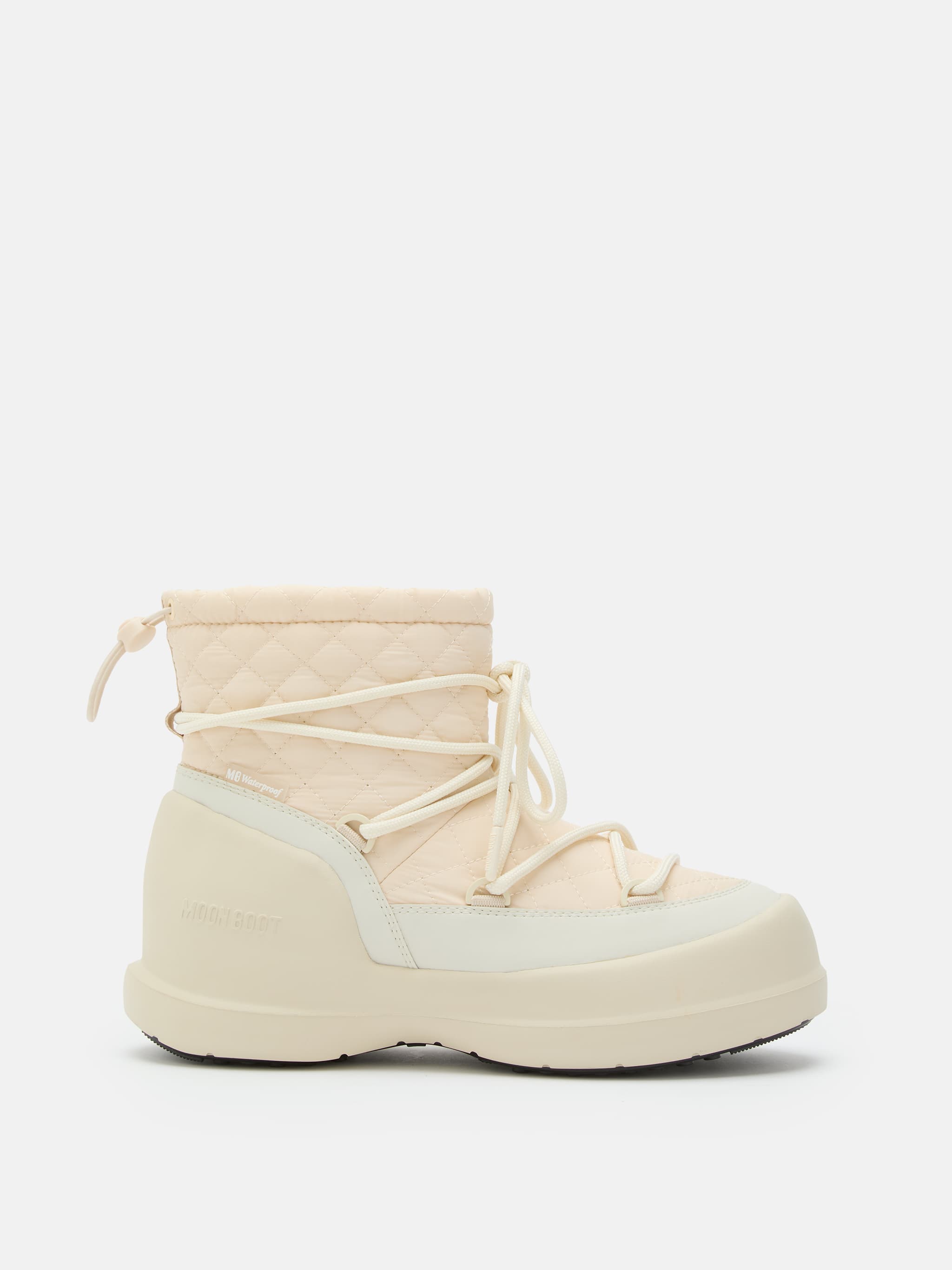 MEZZALUNA MID CREAM QUILTED BOOTS