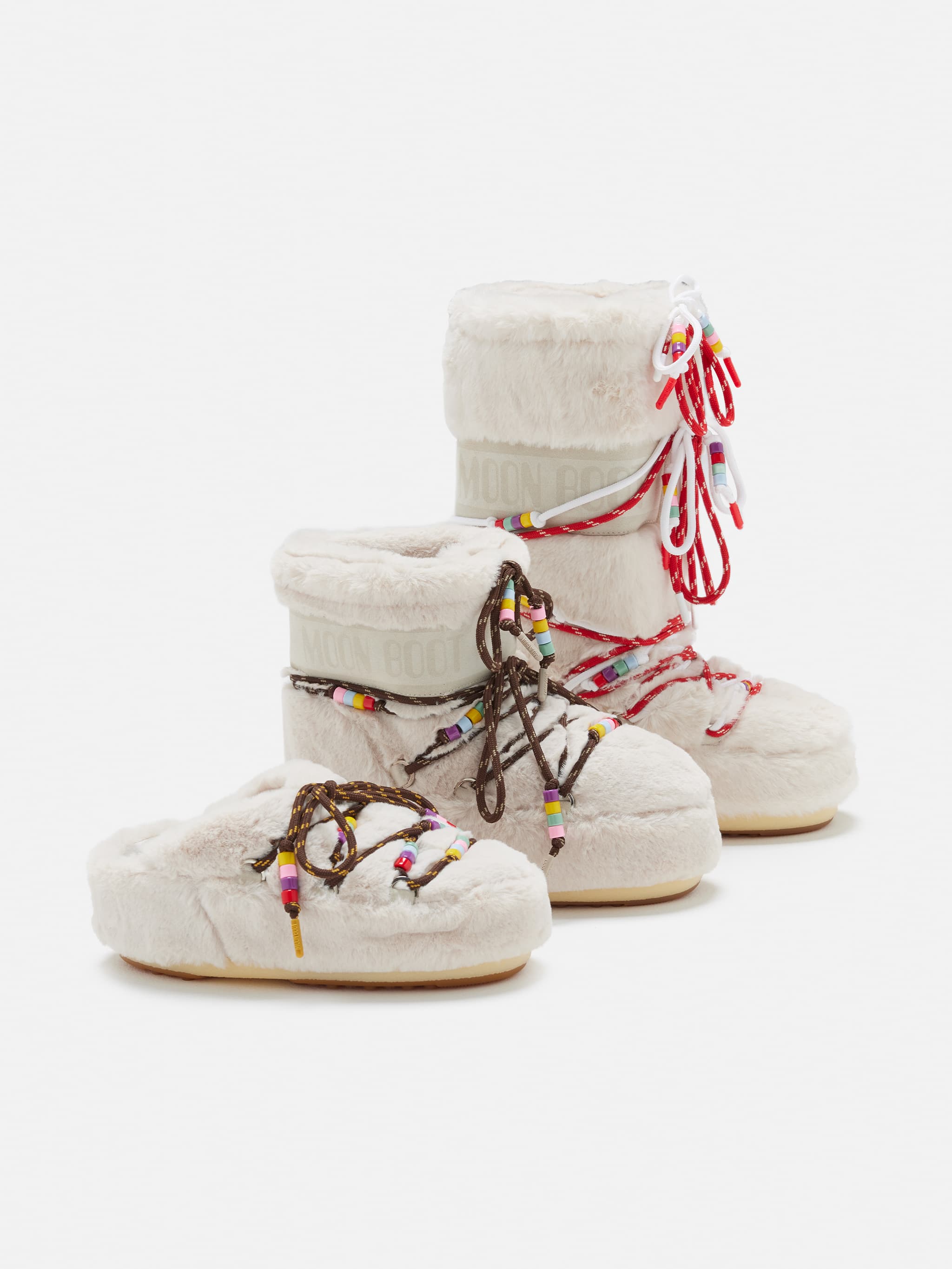 FAUX-FUR BEADS CREAM MULES image number 4