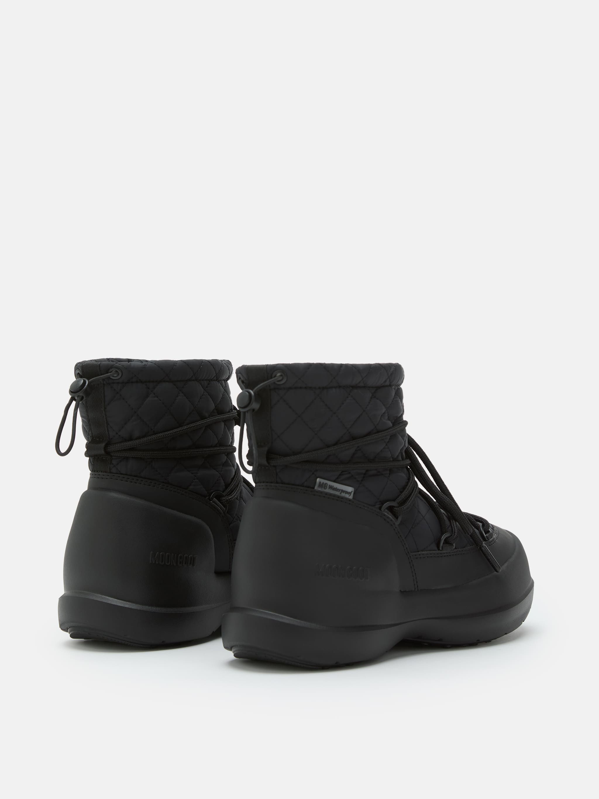 MEZZALUNA MID BLACK QUILTED BOOTS