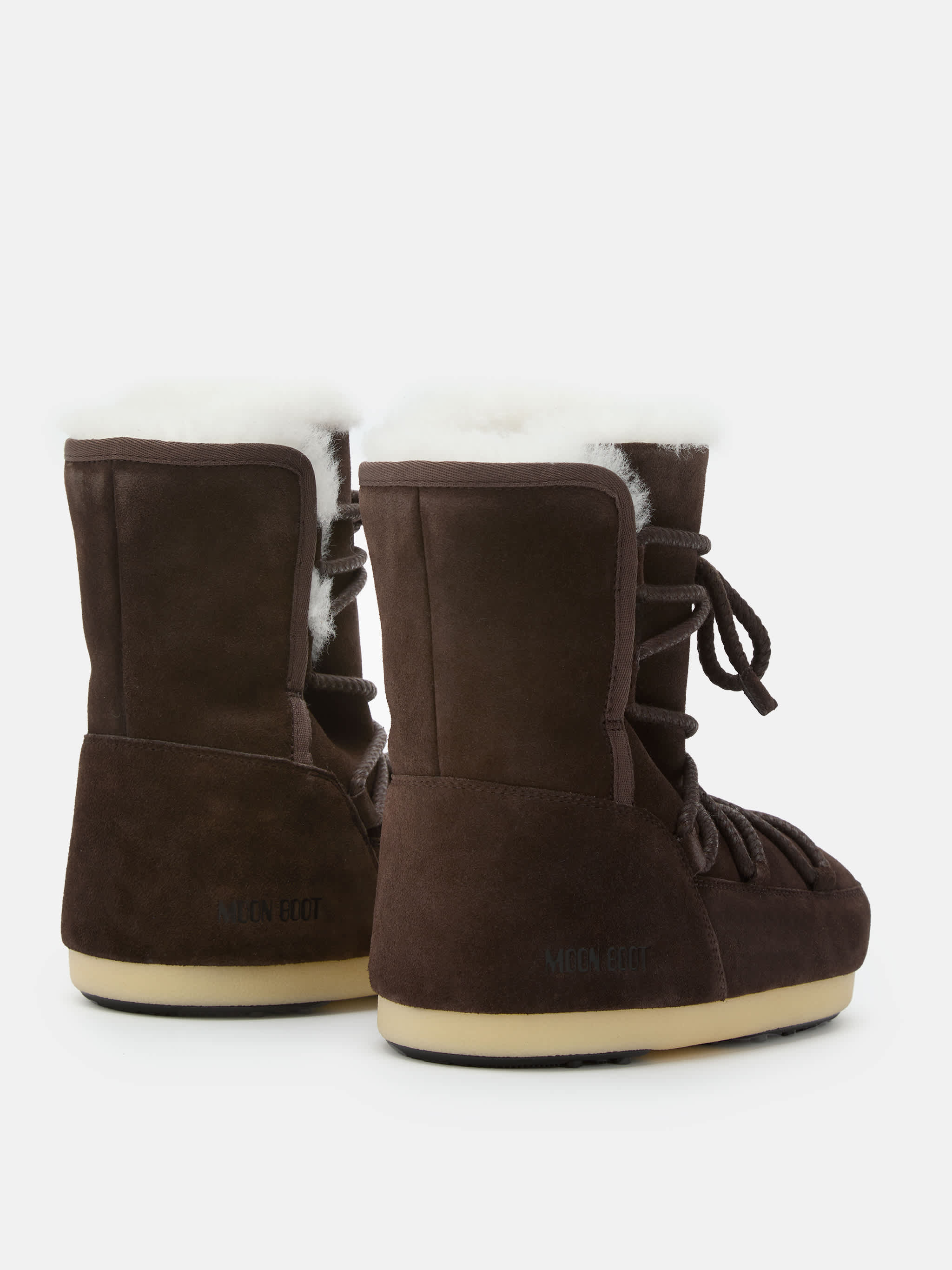 EVX DUNKELBRAUNE STIEFEL AUS VELOURSLEDER UND SHEARLING