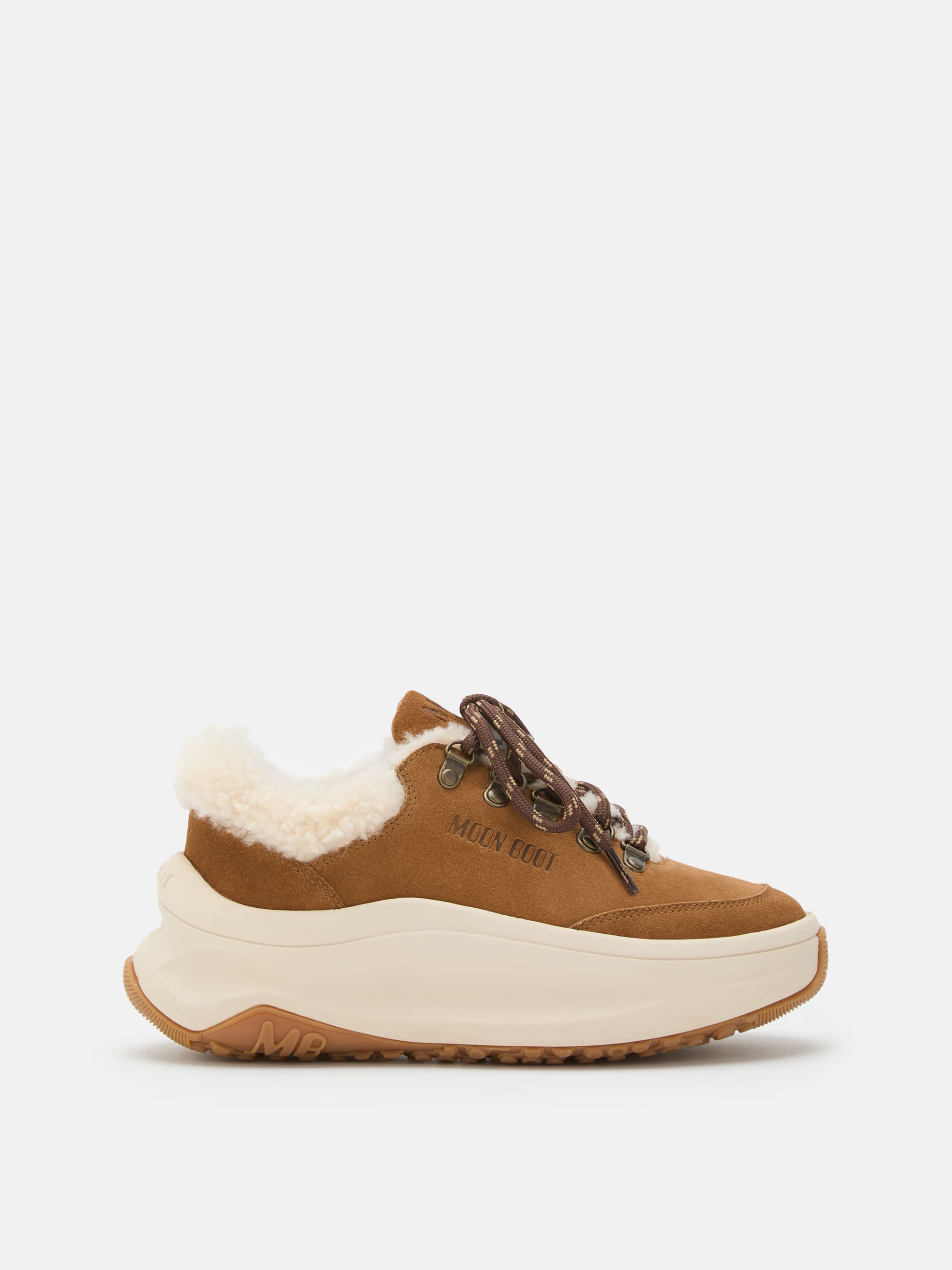 SNEAKER MOON247 CITY IN SHEARLING MARRONE