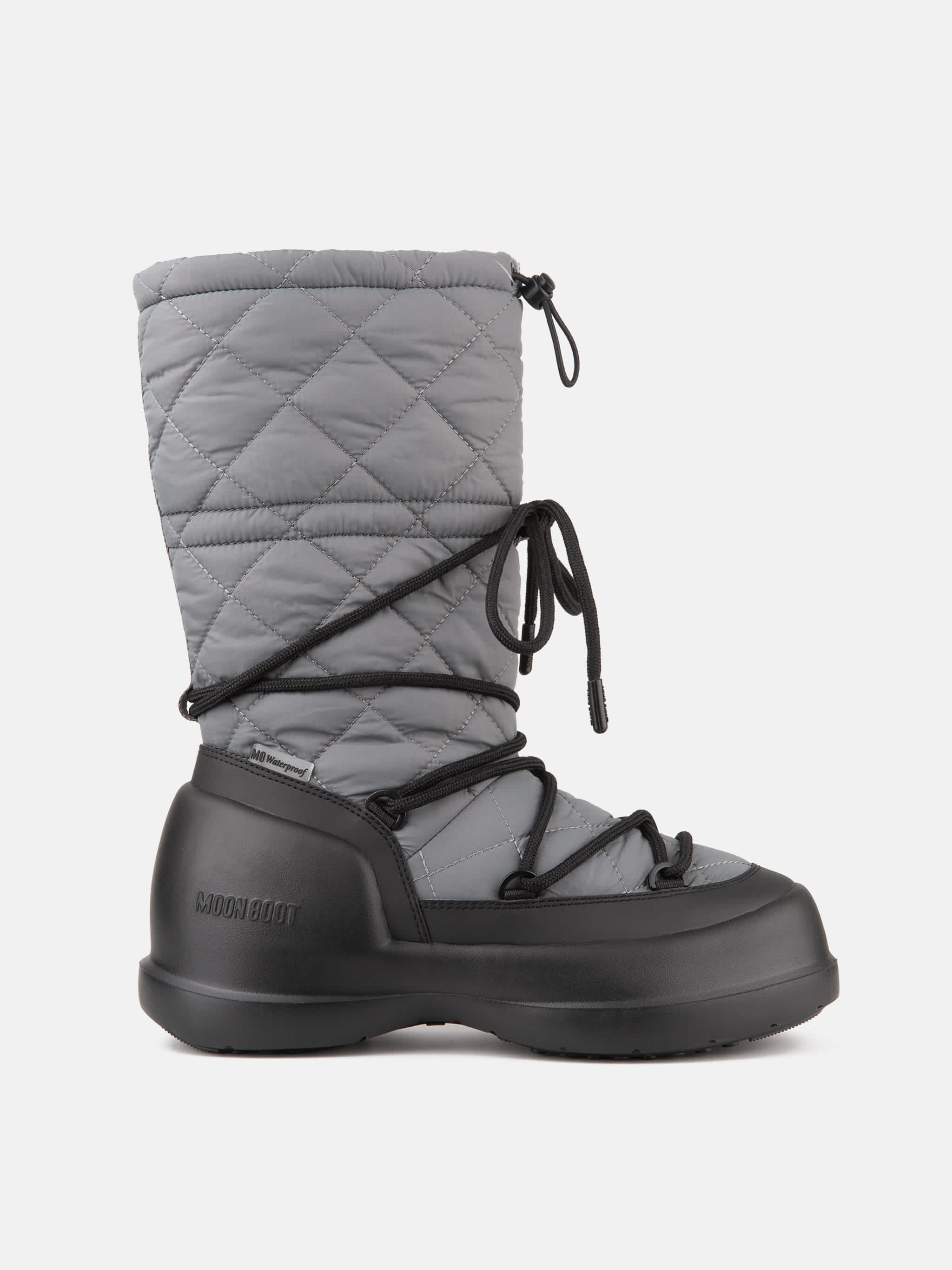 MEZZALUNA GREY QUILTED HIGH BOOTS