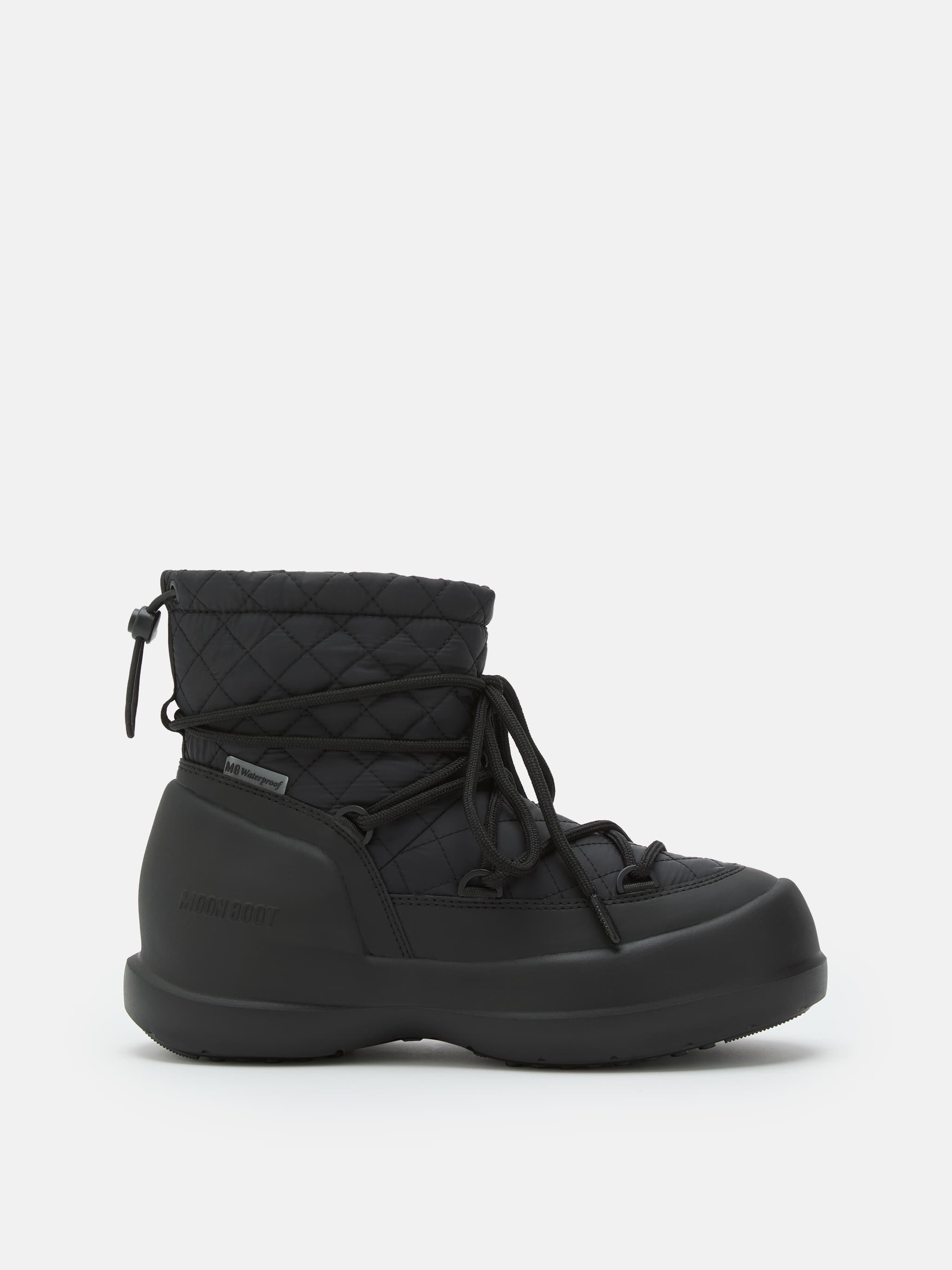 MEZZALUNA MID BLACK QUILTED BOOTS