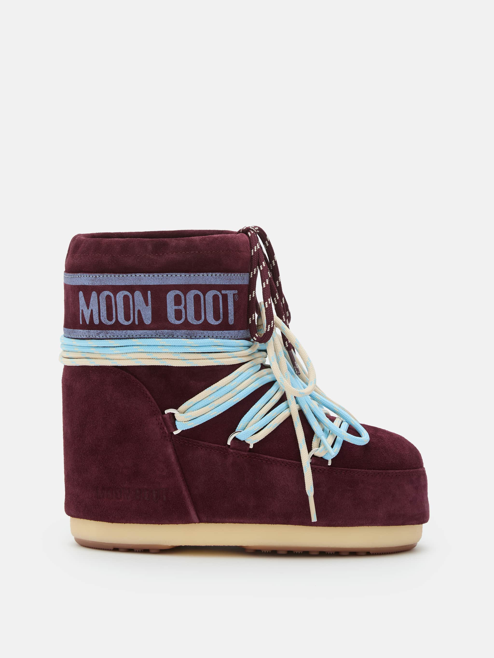 ICON LOW BORDEAUXROTE STIEFEL AUS VELOURSLEDER