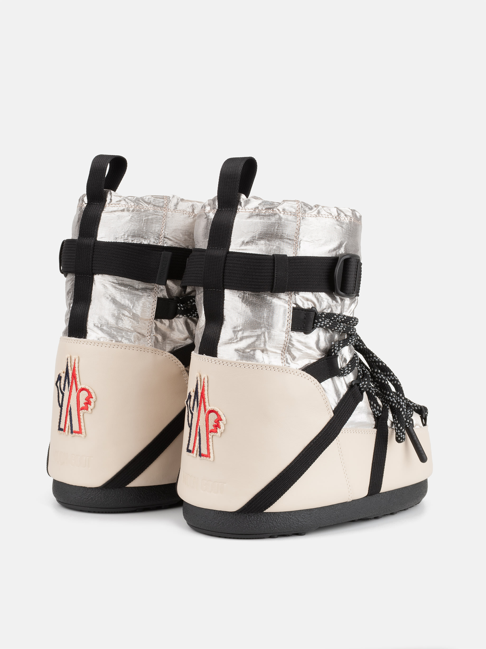 MOON BOOT X MONCLER GRENOBLE ICON LOW PALE GOLD BOOTS