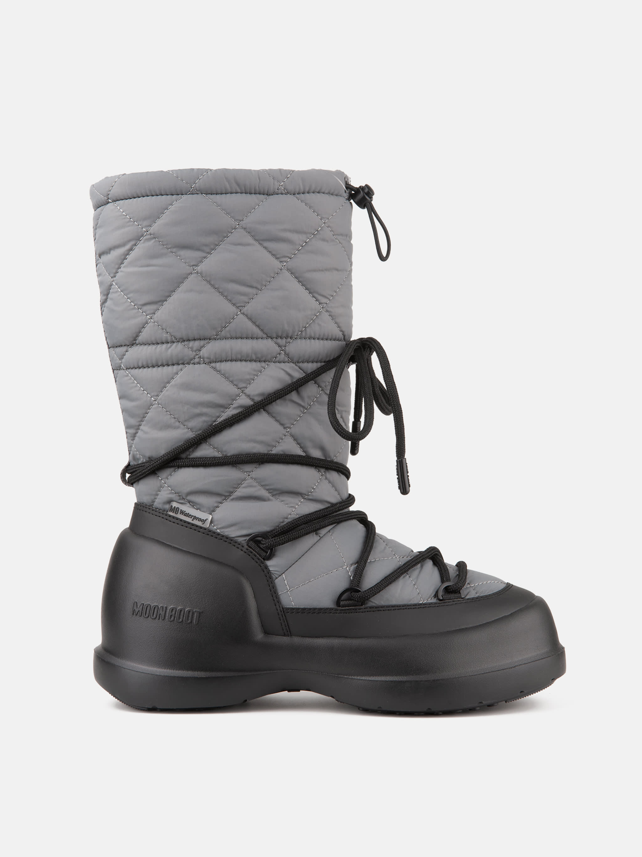 MEZZALUNA GREY QUILTED HIGH BOOTS