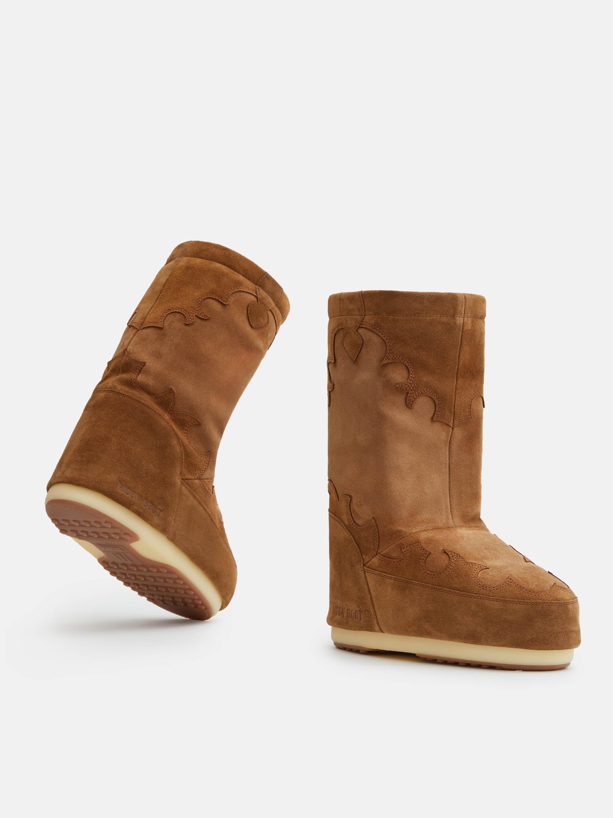 STIVALE ICON MARRONE IN PELLE SCAMOSCIATA CON RICAMO image number 3