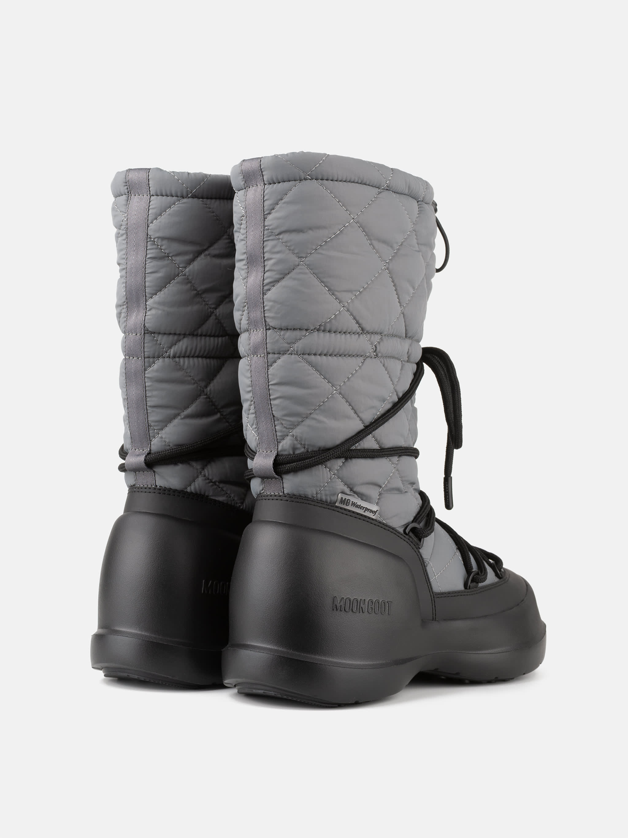 MEZZALUNA GREY QUILTED HIGH BOOTS