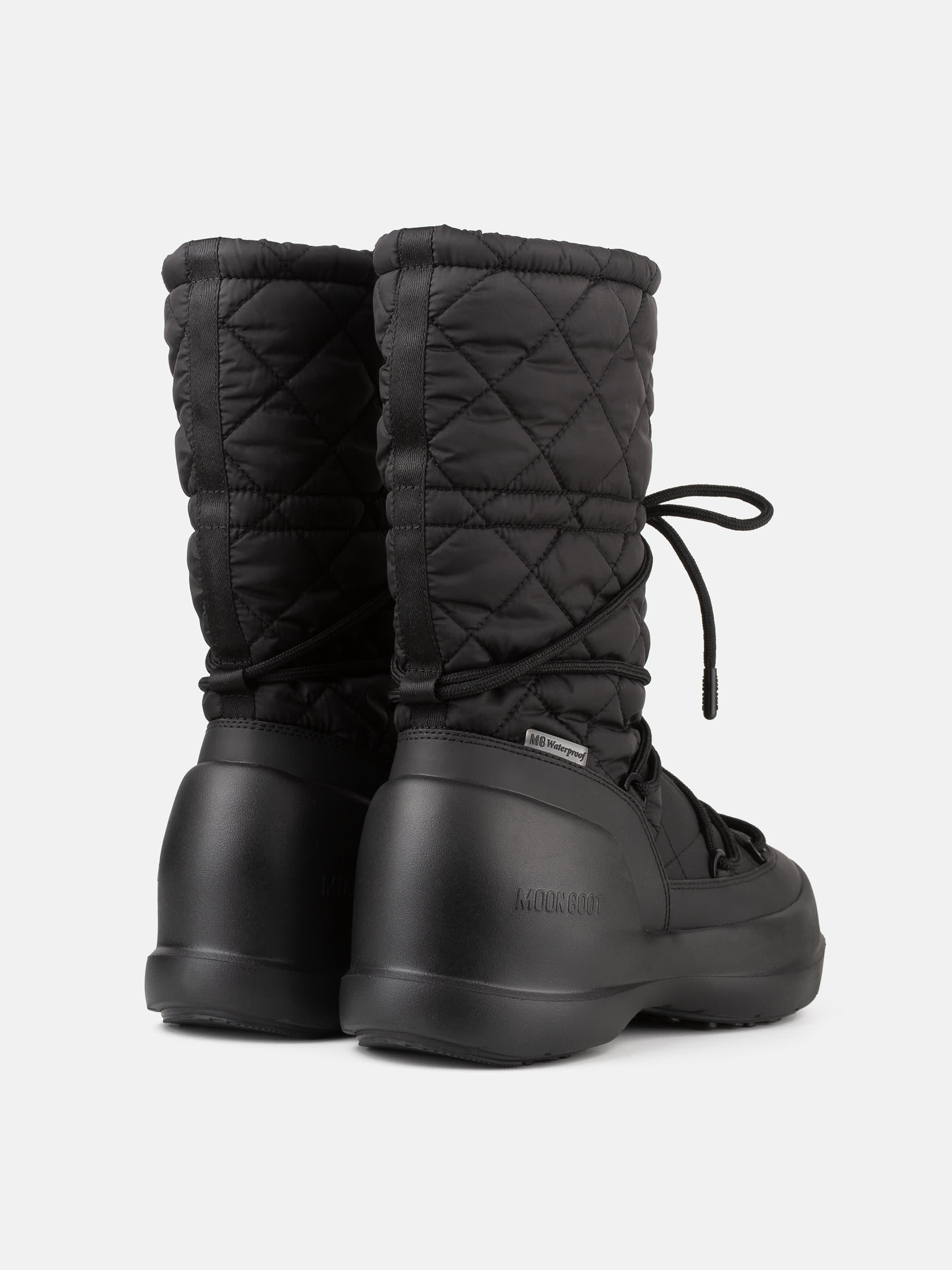 MEZZALUNA BLACK QUILTED HIGH BOOTS