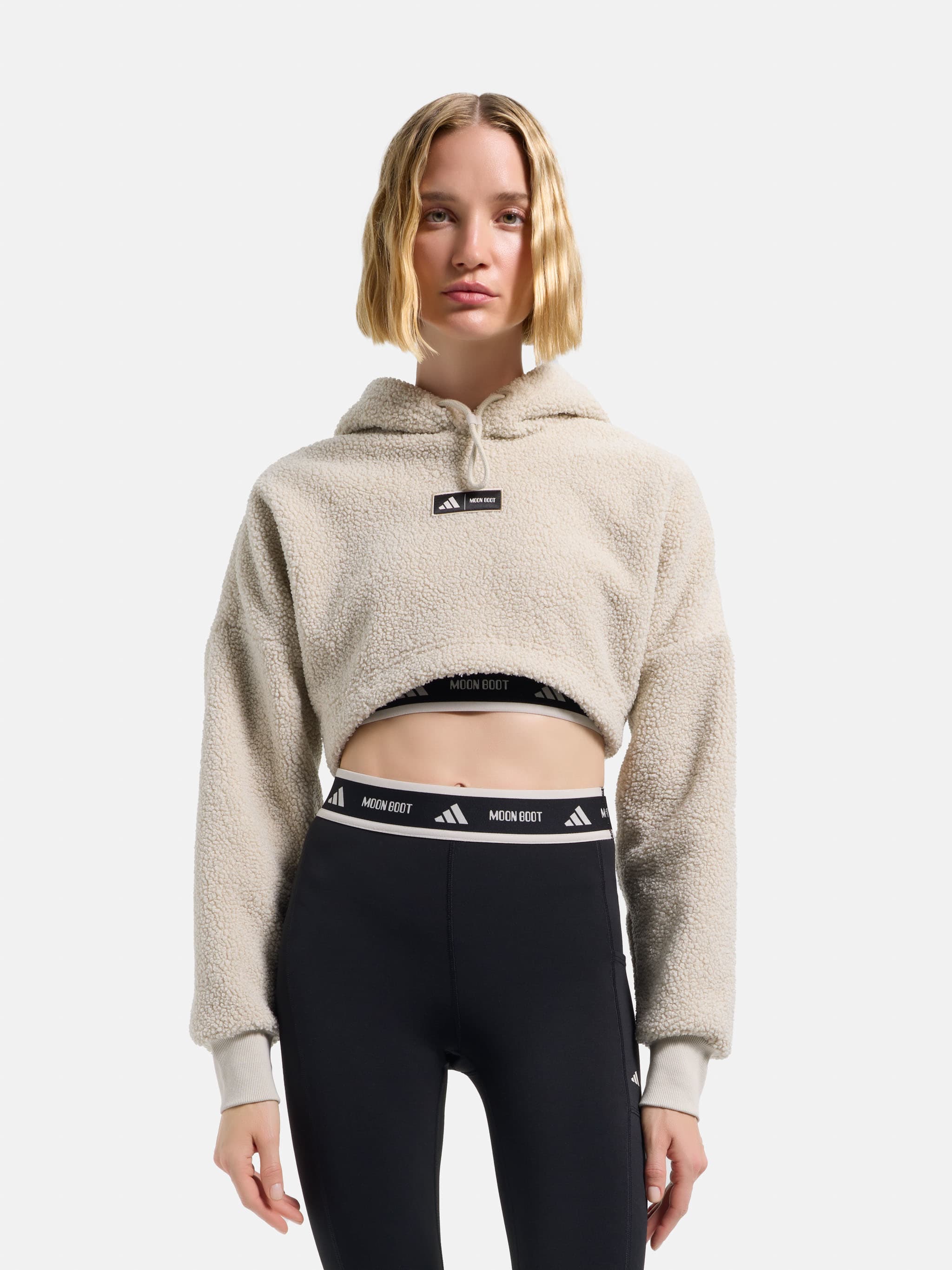 adidas x Moon Boot Cropped Hoodie Beige image number 0