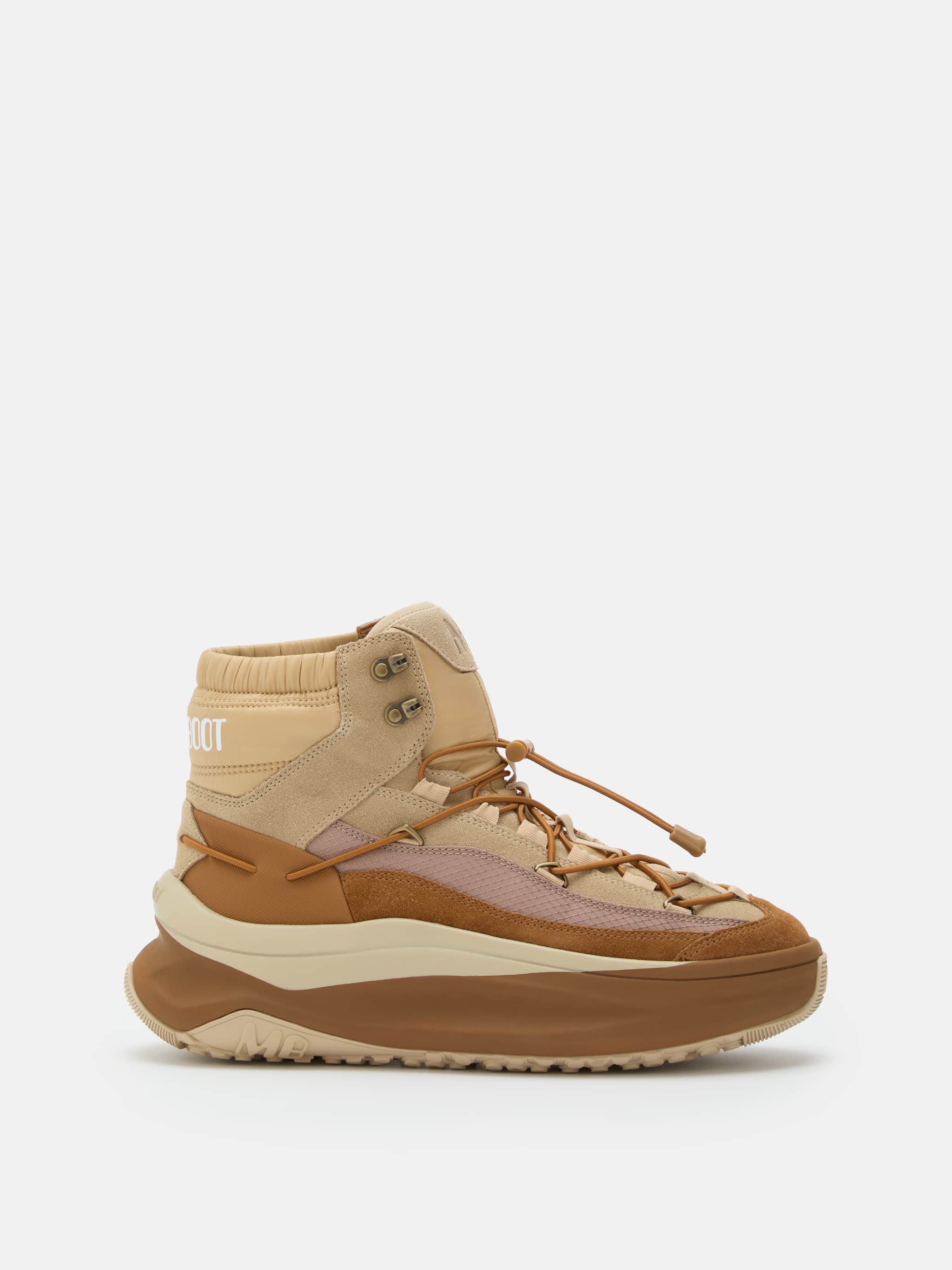 BASKETS MI-HAUTES MOON247 XLACE MARRON