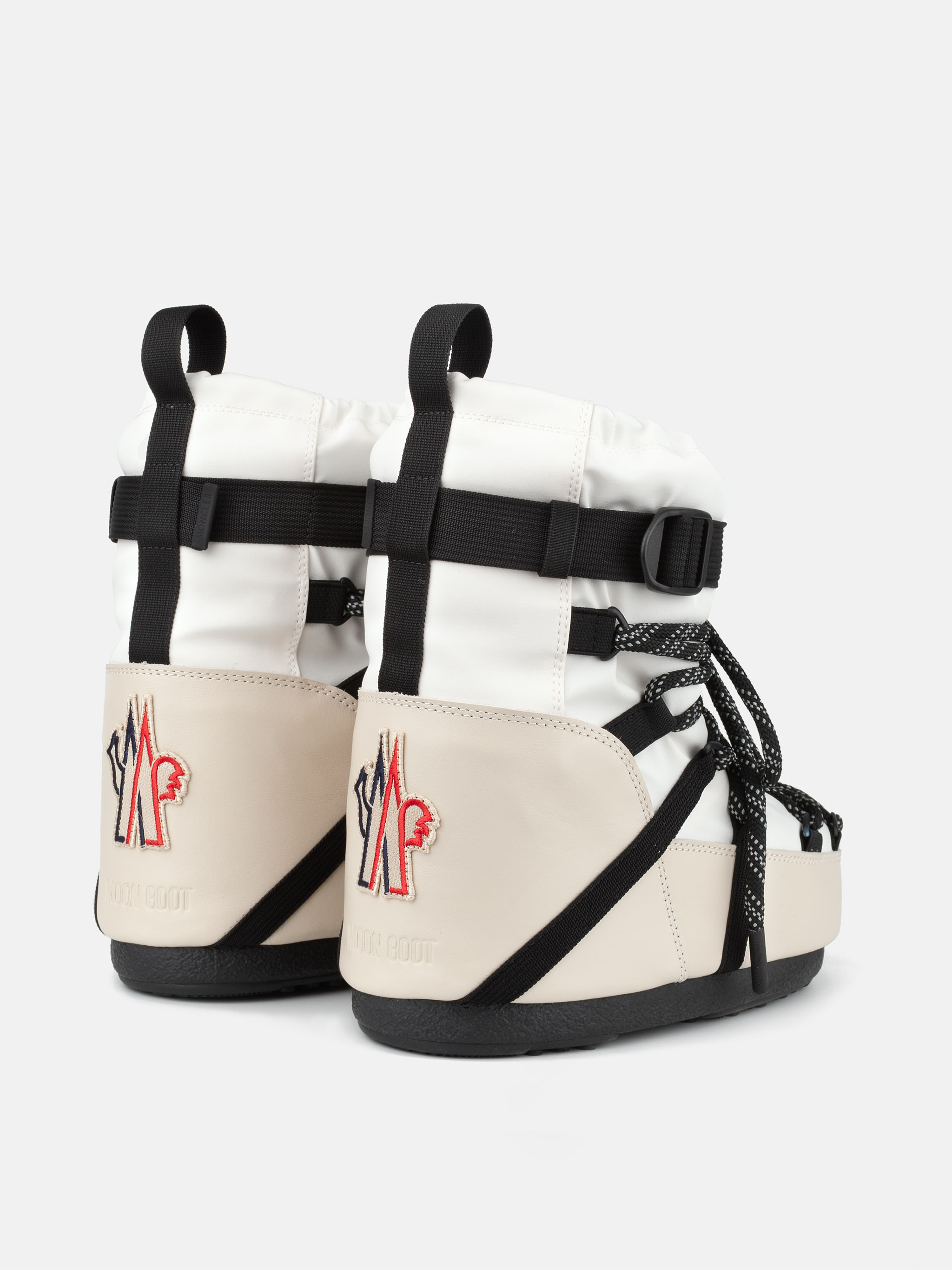 MOON BOOT X MONCLER GRENOBLE ICON LOW WHITE BOOTS