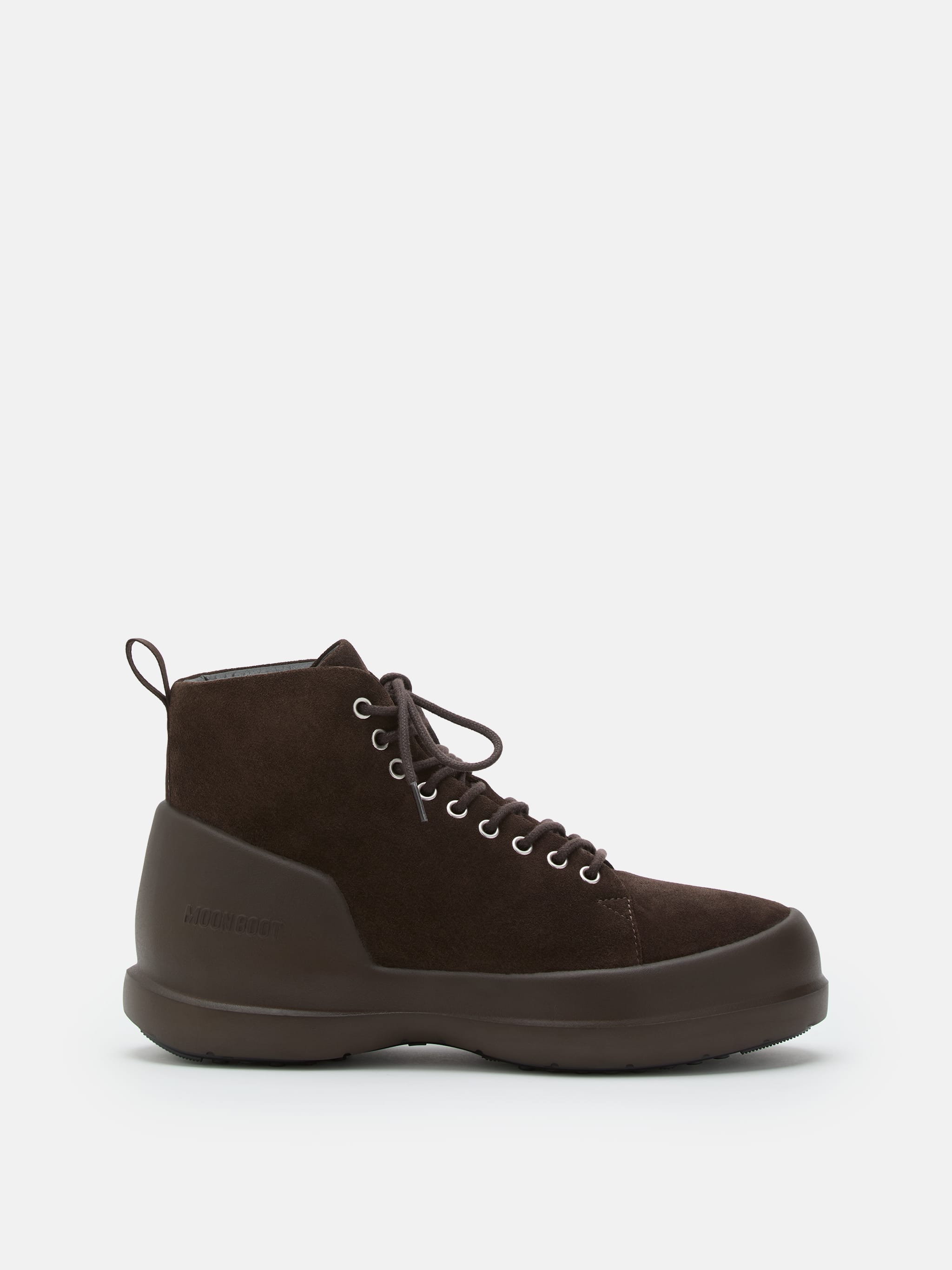 MEZZALUNA DUNKELBRAUNE MID STIEFEL AUS VELOURSLEDER MIT SCHNÜRUNG