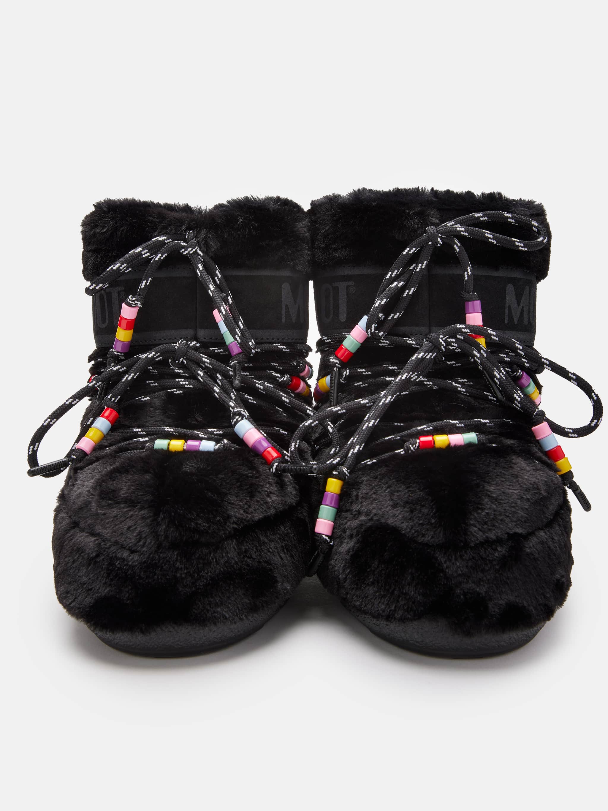 BOTTES ICON LOW EN FAUSSE FOURRURE AVEC PERLES NOIR image number 3
